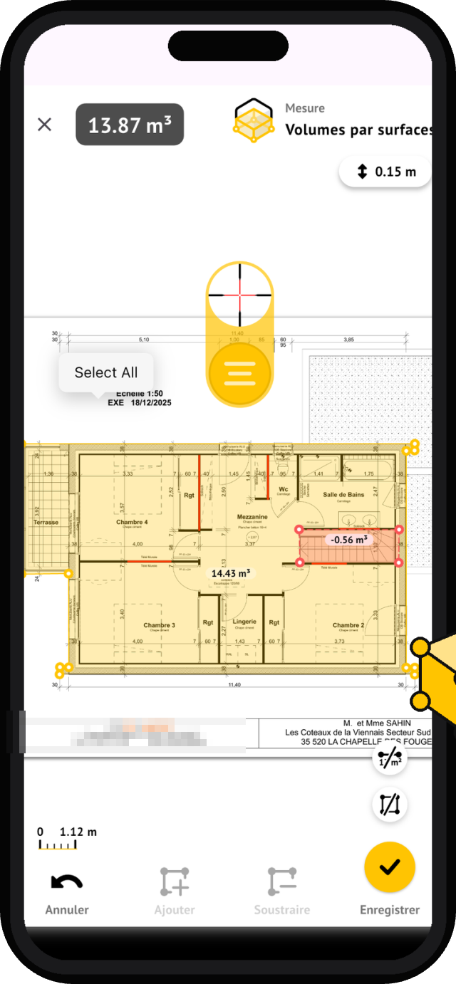 MeasureAll pour les TP : écran de mesure dans l'application